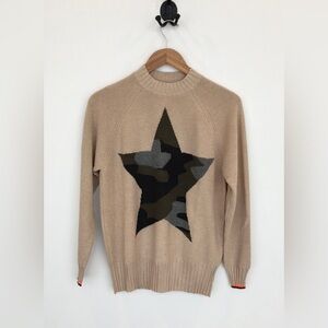 WISPR by Brodie Cashmere Cotton Camo Star Sweater Size XS